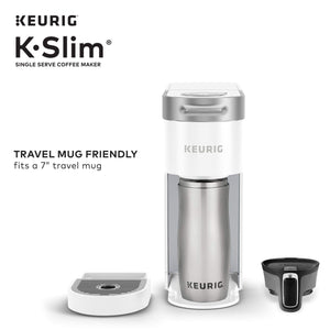 Keurig K-Slim Coffee Maker, Single Serve K-Cup Pod Coffee Brewer, 8 to 12 Oz Brew Sizes, White