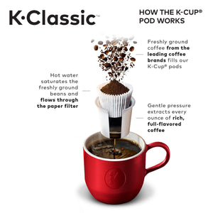 Keurig K-Classic Coffee Maker, Single Serve K-Cup Pod Coffee Brewer, 6 to 10 Oz. Brew Sizes, Black